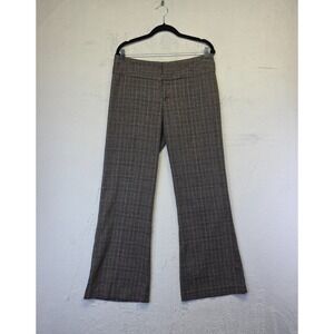 Maurices Pants Womens 8 Gray Flare Wide Leg Mid Rise Tweed Plaid Preppy Academia